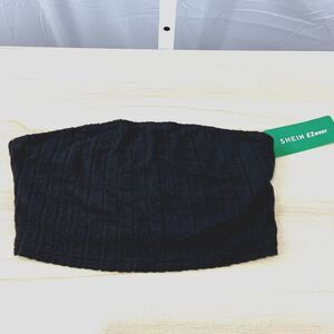 NWT Shein EZWear Bandeau Black Size Large